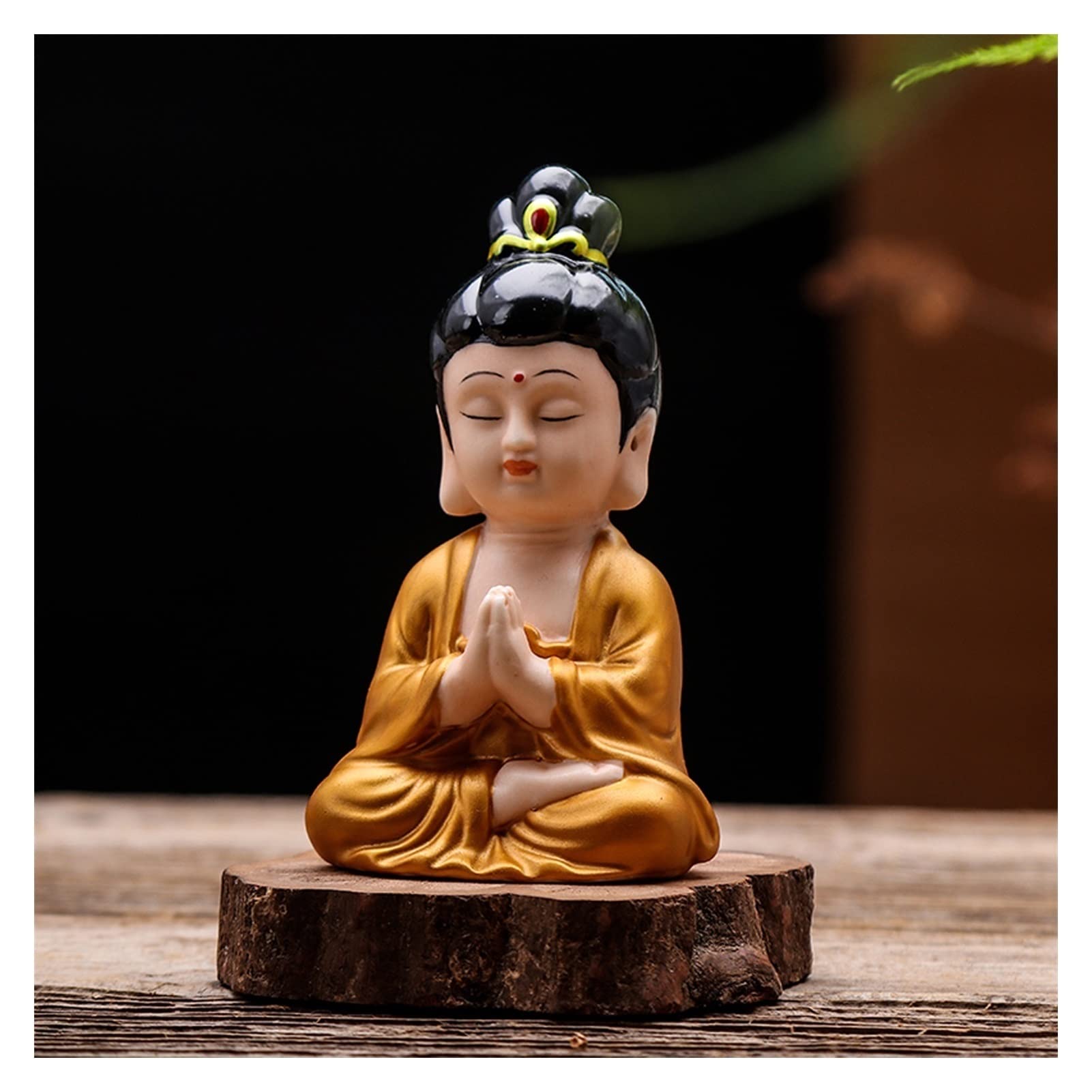 ULTRAWAVE Posąg Buddy Ręcznie robiony ceramiczny posąg Buddy Feng Shui Rzemiosło Buddy Statua Wnętrze samochodu Ozdoby Figurki Posąg Zen posągi buddyjskie (kolor: G)