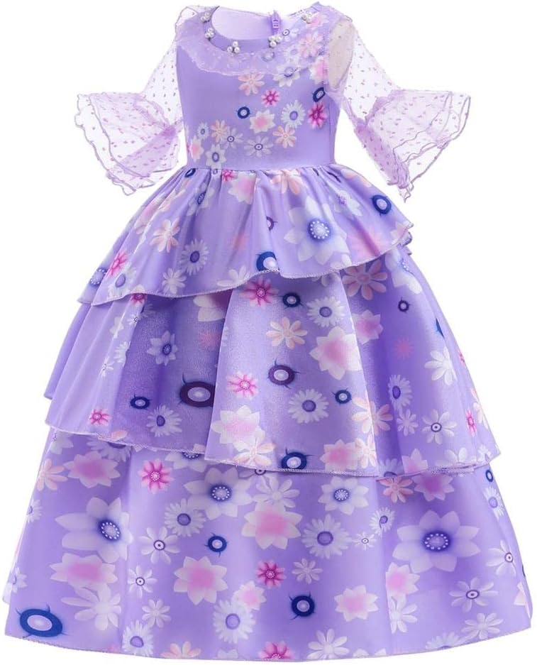 Dressy Daisy Magical Family Girls Maribel Isabella Fancy Dress Up Halloween Costume with Bag & Glasses & Wig Size 2T to 10