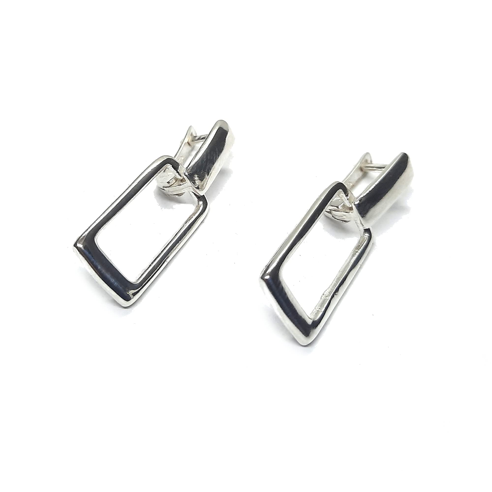 Pendientes colgantes de plata esterlina maciza con sello de 925