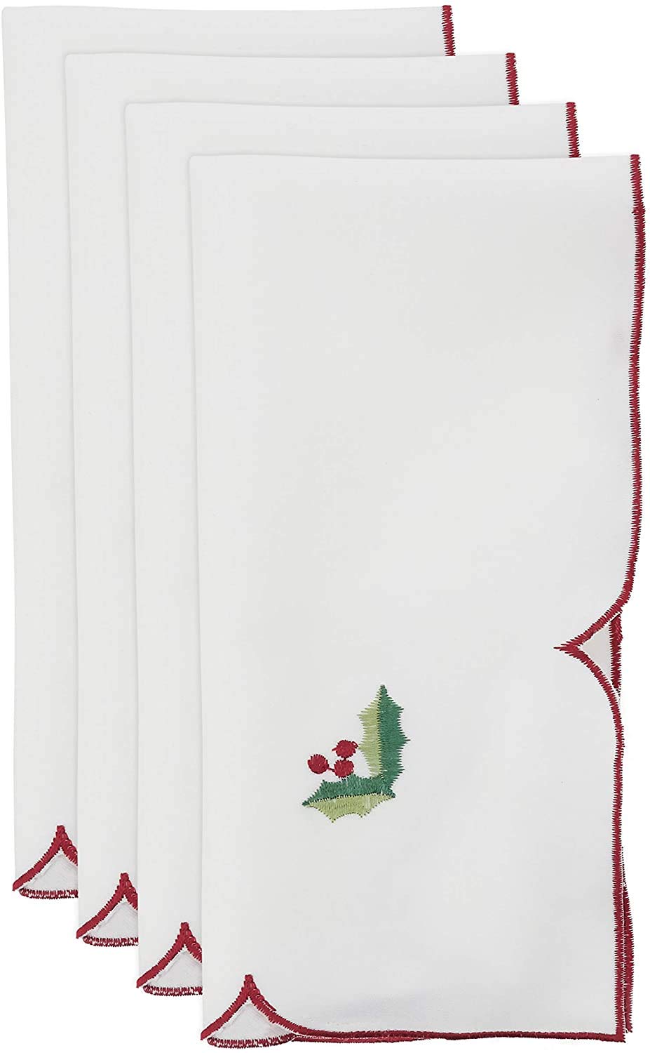 Fennco Styles Embroidered Holiday Ornament Christmas Cloth Napkins 20