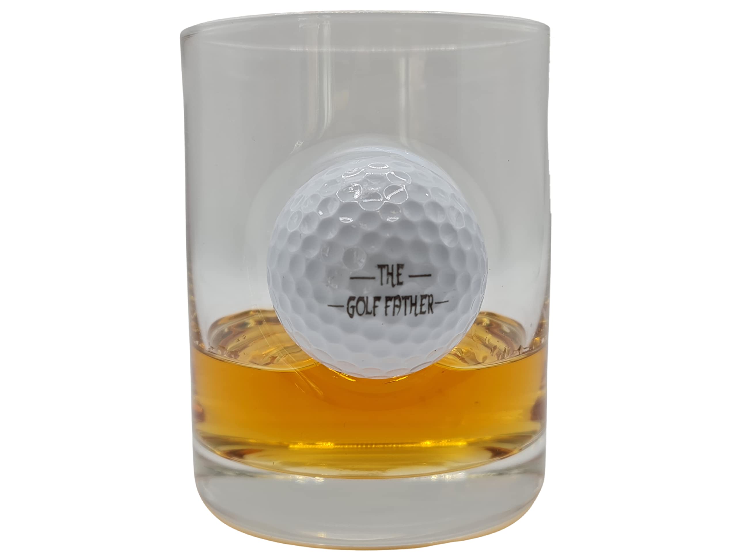 Golf Gifts for Men, Whiskey Glass with Real Ball Embedded, Unique Birthday Gift Fathers Day