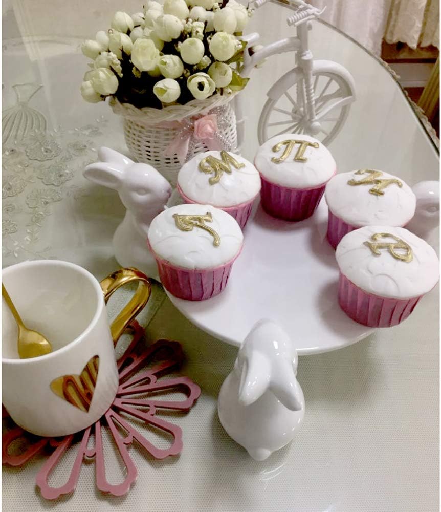 Flash Deals - 50% OFF Bunny Rabbit Ceramic plate,Dishes for Dessert Food Server Tray,cute Cake Stand, Tableware Crafts gift for Kitchenware lovers,Wedding,mother's day (3 Rabbit)