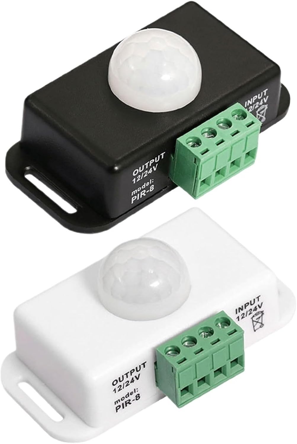 1pcs 12V 24V 6A Infrared PIR Motion Sensor Detector Switch Automatic Infrared PIR Motion Sensor Switch for LED Strip Light Lamp(White)