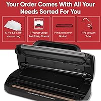 Vista 6 de Magic Mill Máquina selladora al vacío de alimentos Mango patentado de fácil cierre para selladores de carne manuales y automáticos, sellado