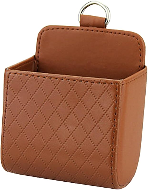 Bolsa Organizadora para Saída de Ar do Carro em Couro Marrom UHANBUT