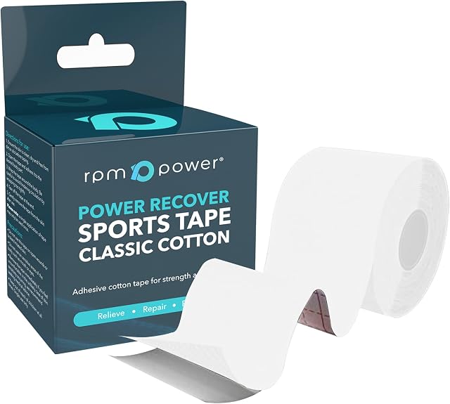 RPM Power Sports Tape - White Athletic Sports Tape, Very Strong, Non-Stick for Sports & Gymnastics (Classic Cotton - 24 Pack)