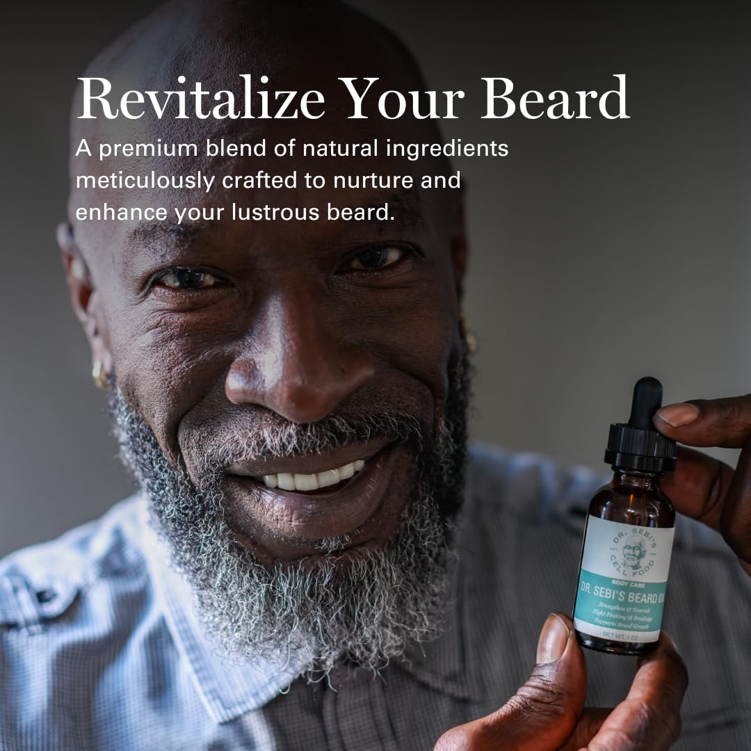 Beard Oil for Men with Batana Oil, Argan, Jojoba & Grapeseed & Oils - Softens, Moisturizes & Strengthens for Natural Beard Growth Support, Beard Conditioner for Grooming - Dr. Sebi Beard Oil - 1 fl oz