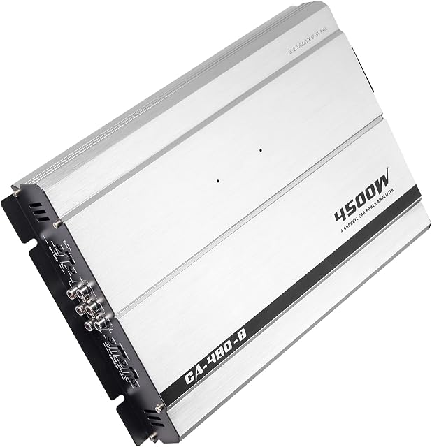 LiNKFOR 4 Channel Car Amplifier 4500W Audio Amplifier Car Max Peak Full Range Amp Class AB Adjustable High and Low Pass Rapid Heat Dissipation