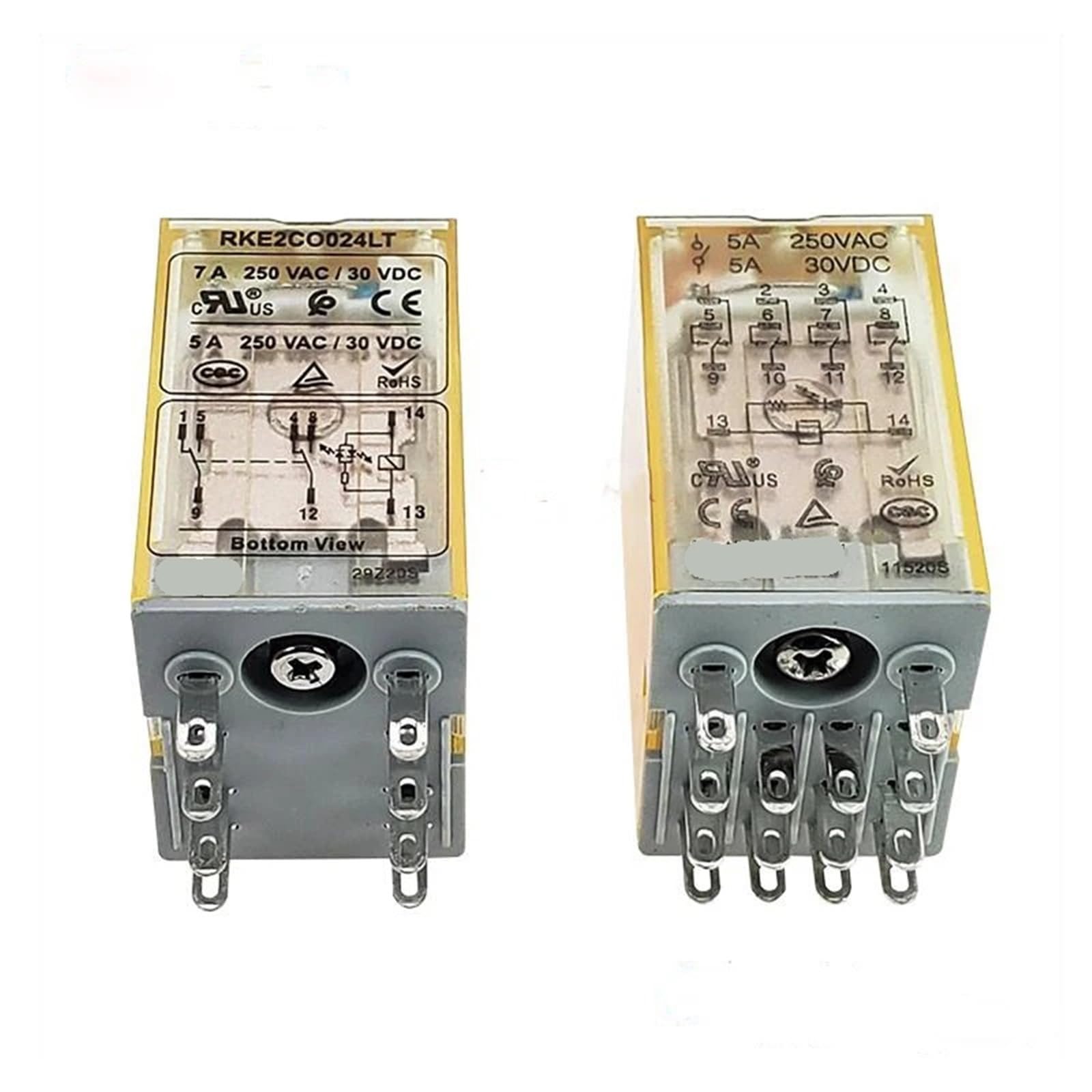 Relais 24 V CC RKE2CO024LT 8 broches inverseur pour automatisme