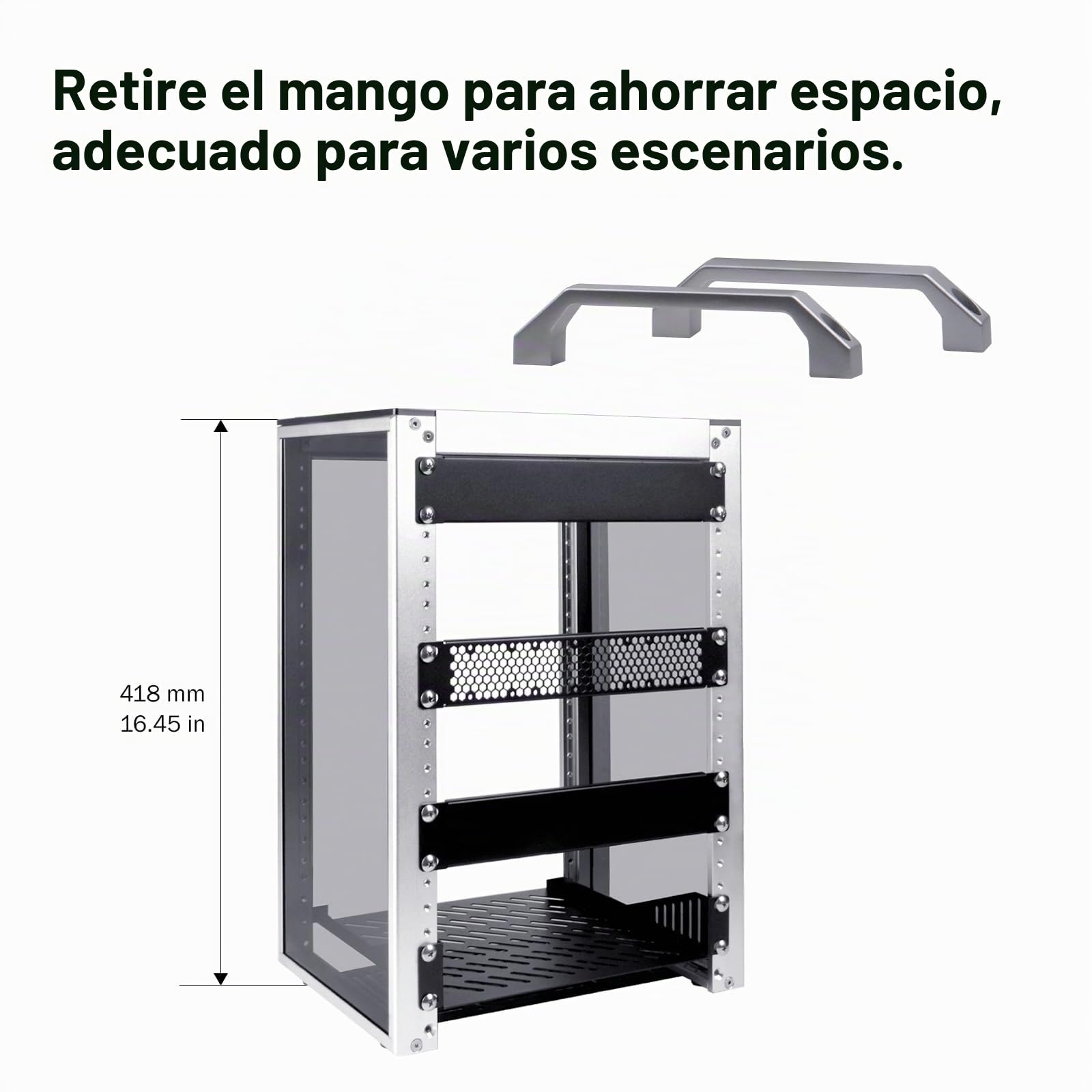 DeskPi Gabinete de servidor 8U, estante de servidor de 10 pulgadas para equipos de red, servidores, audio y video, funda de montaje en rack DeskPi RackMate T1