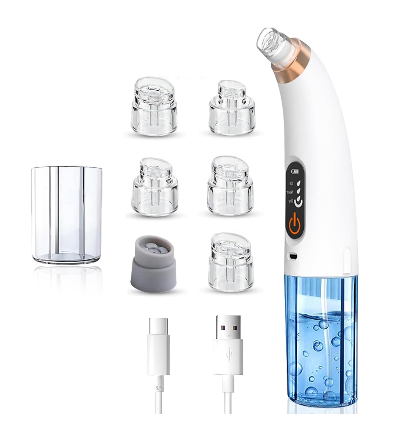 Aspirateur Point Noir Extracteur de Comédons Nettoyage des Pores avec 6 Sondes et 3 Modes, Professionnel Extracteur de Point Noir Electrique Tire Nettoyant de Pores Soin Visage