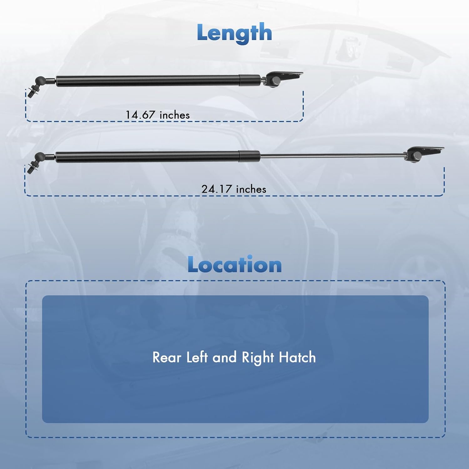 Rear Left and Right Hatch Lift Supports Shock Struts Replacement for Geo Metro 1989-1994 for Pontiac Firefly 1990-1991 1994 for Suzuki Swift 1989-1994 Set of 2