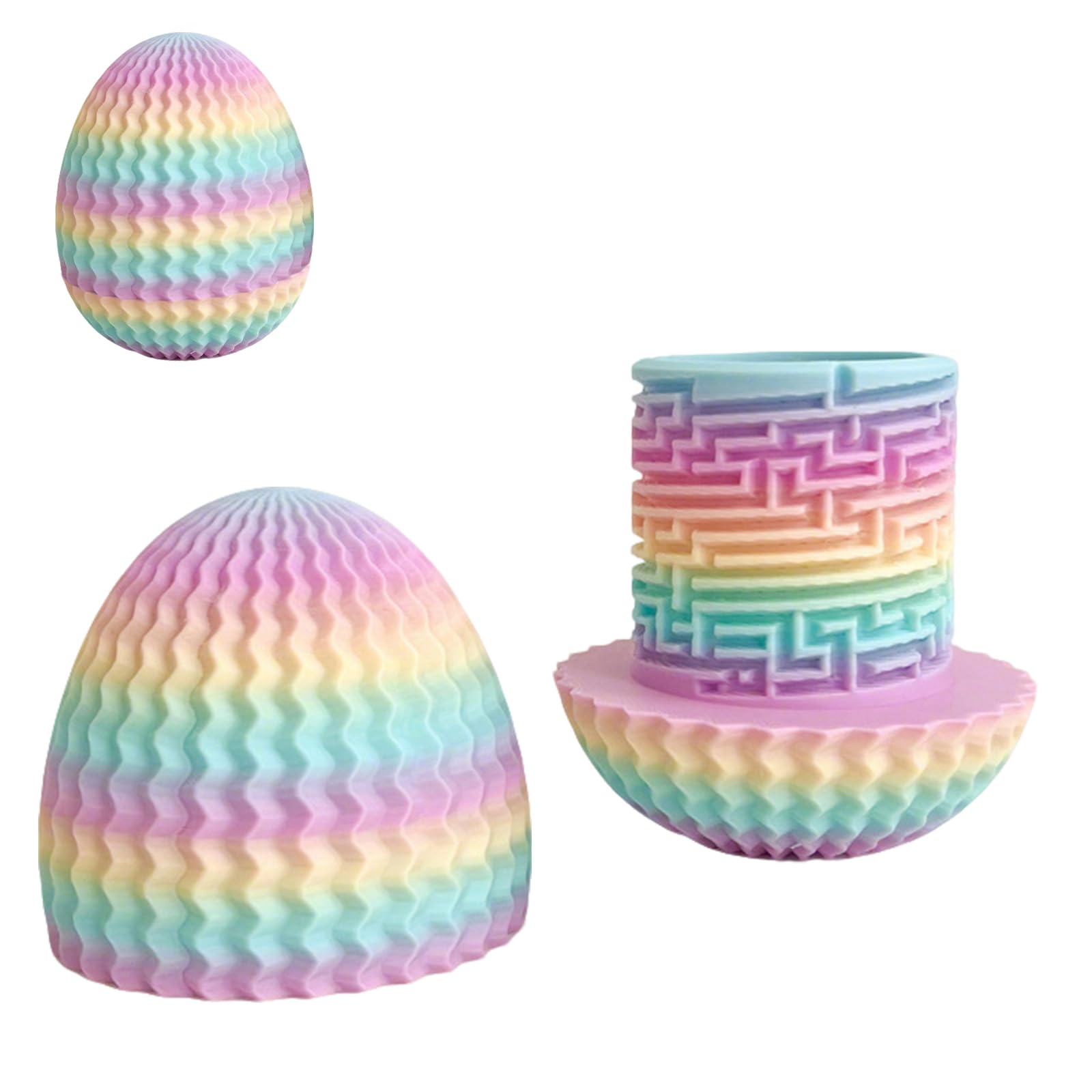 Mystery Egg Puzzle Box 8cm/3.15inch 3D Annoying Gift Box with Maze Game Hidden Compartment Easter Funny Brain Teaser Reusable Surprise Cash Holder Money Puzzle Box for Birthdays Easter Christmas (BB)