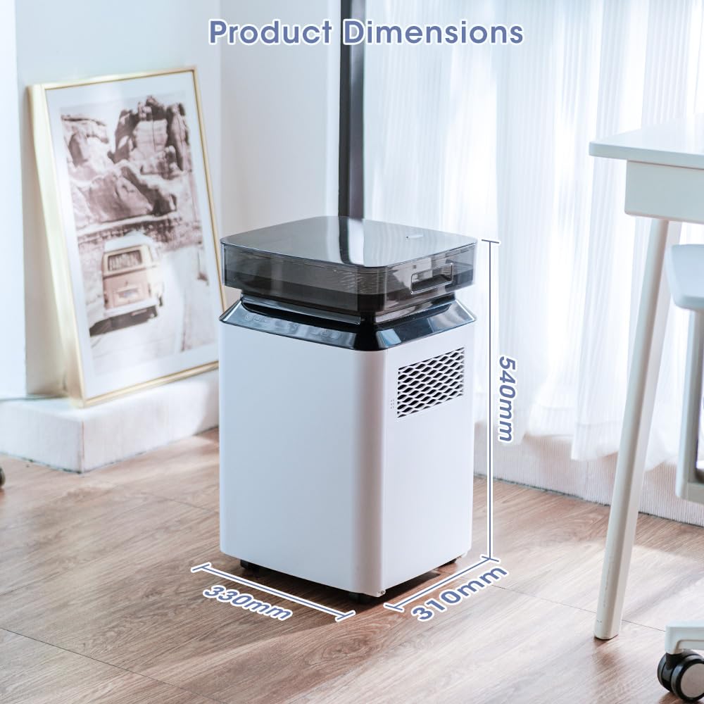 Luftentfeuchter Elektrisch mit Pumpe: 80L/Tag Kompressor-Entfeuchter mit Schlauch 8L Tank 400m³/h Luftstrom Smart Hygrostat Leise Bautrockner für Keller/Wohnung//Büro/Badezimmer/Schlafzimmer