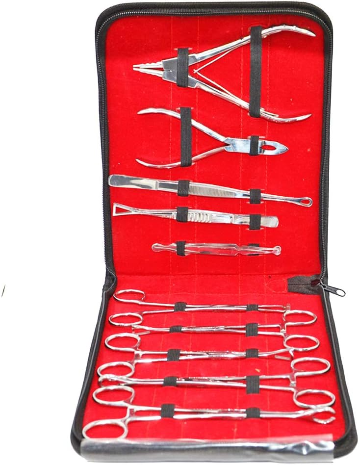 1 Pack(10PCS) 316L Surgical Steel Belly Ear Tongue Septum Lip Piercing Closer,Opener Tweezer Clamp Plier Tool Fine Package