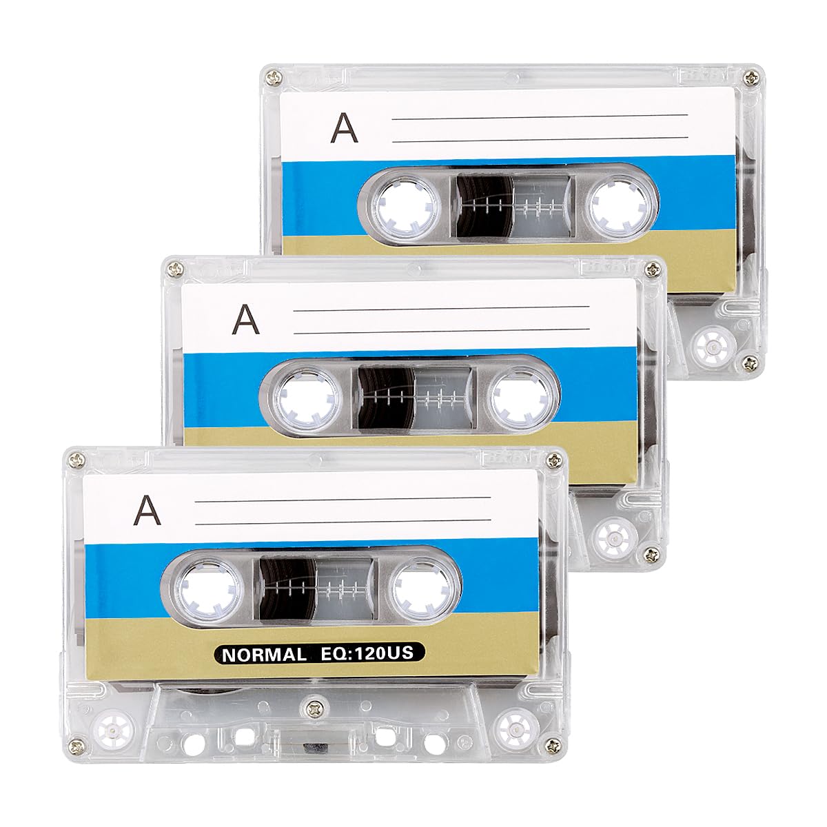 Lotsdonxia 3-Pack 60-Minute Blank Cassette Tapes – Low Noise Audio Recording Media For Lectures, Voice Recordings, And Music