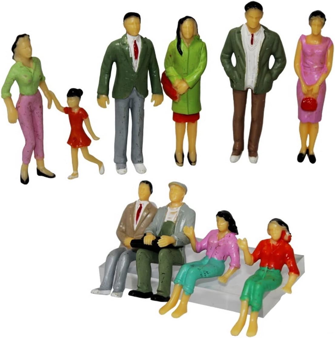 EKTA STATIONERY ? Miniature Human Figure Model Tiny Figurines for Architectural Miniature, Home Decoration & Model Making (10 pc [2x7x1 cm]) 1:25