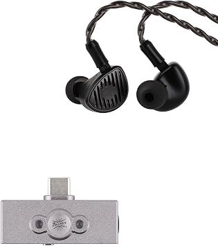 Linsoul Kiwi Ears Septet in Ear Monitor, 1DD + 4BA + 1 Planar + 1 PZT Quadbrid IEM Earphones, HiFi Wired Earbuds + Kiwi Ears Allegro Mini Portable IEM DAC