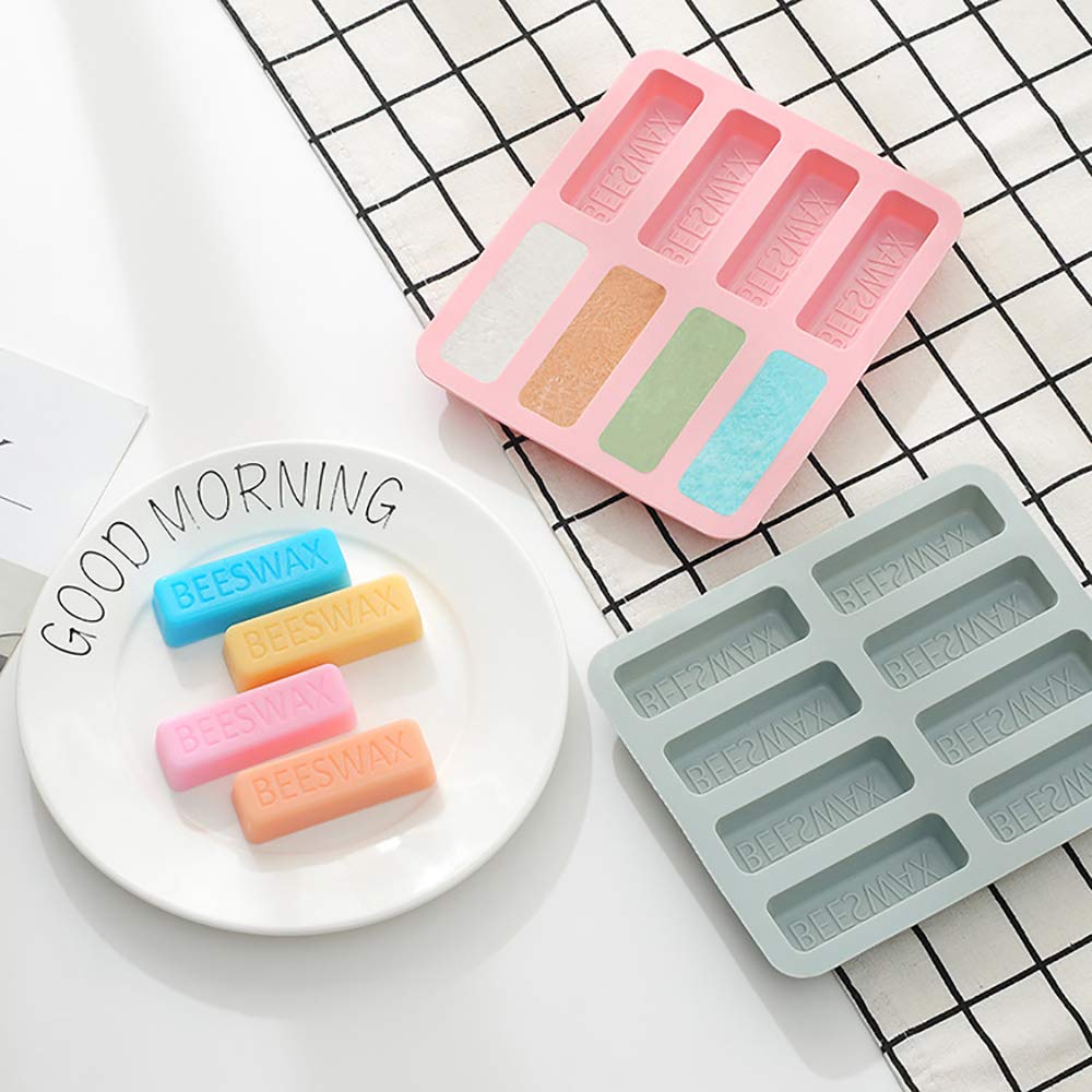 Lot de 2 Moules Rectangulaires en Silicone 8 Cavités, Moule en Silicone pour Barres énergétiques Et Céréales