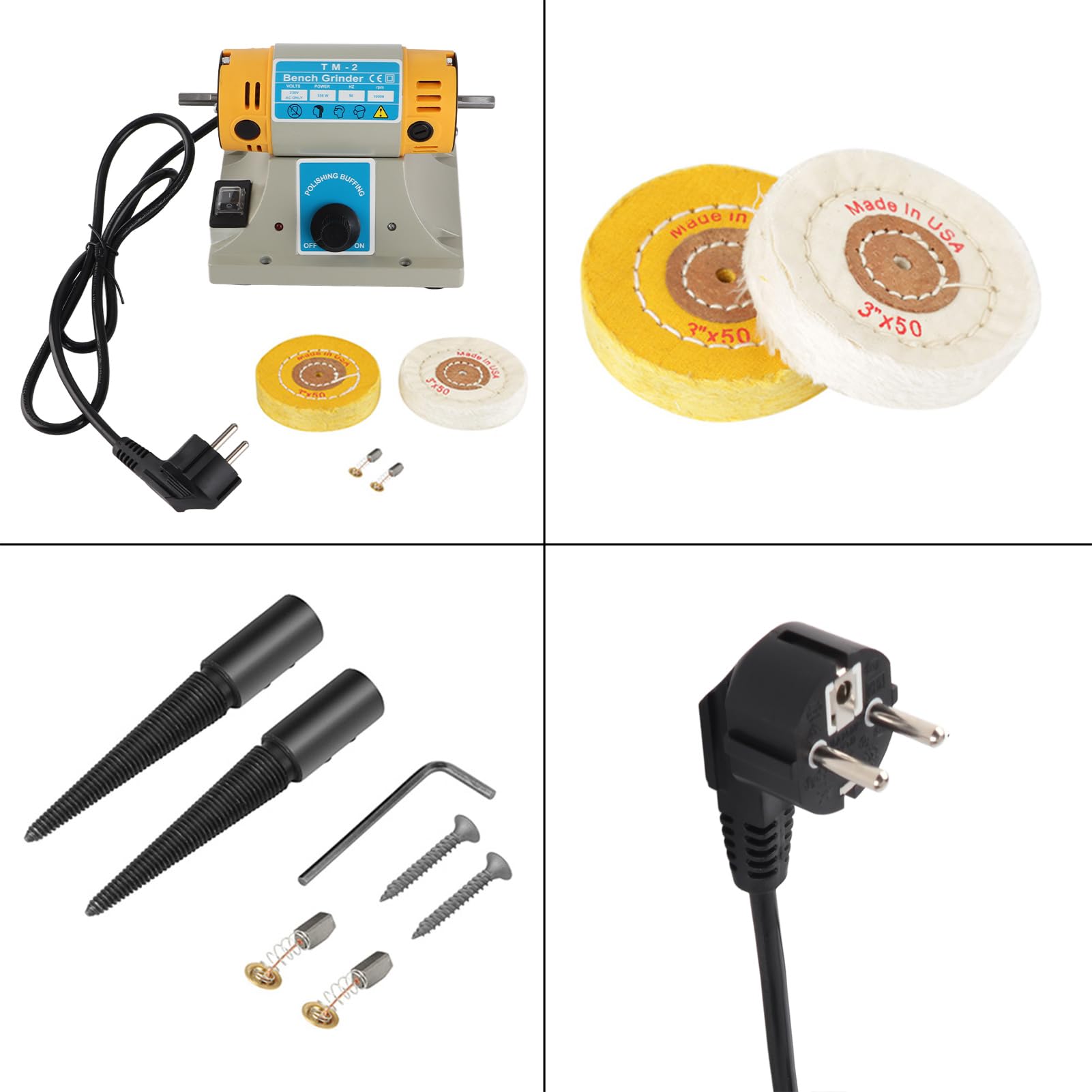 M¨¢quina pulidora 220V 350W Amoladora el¨¦ctrica M¨¢quina pulidora para joyer¨ªa Torno dental Motor para pulir y pulir Enchufe de la UE