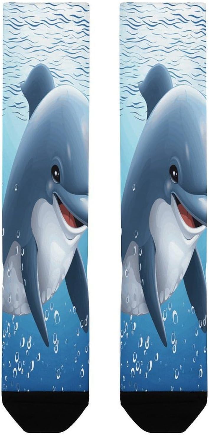 Dolphin Crew Socks Calf Socks Athletic Crew Sock