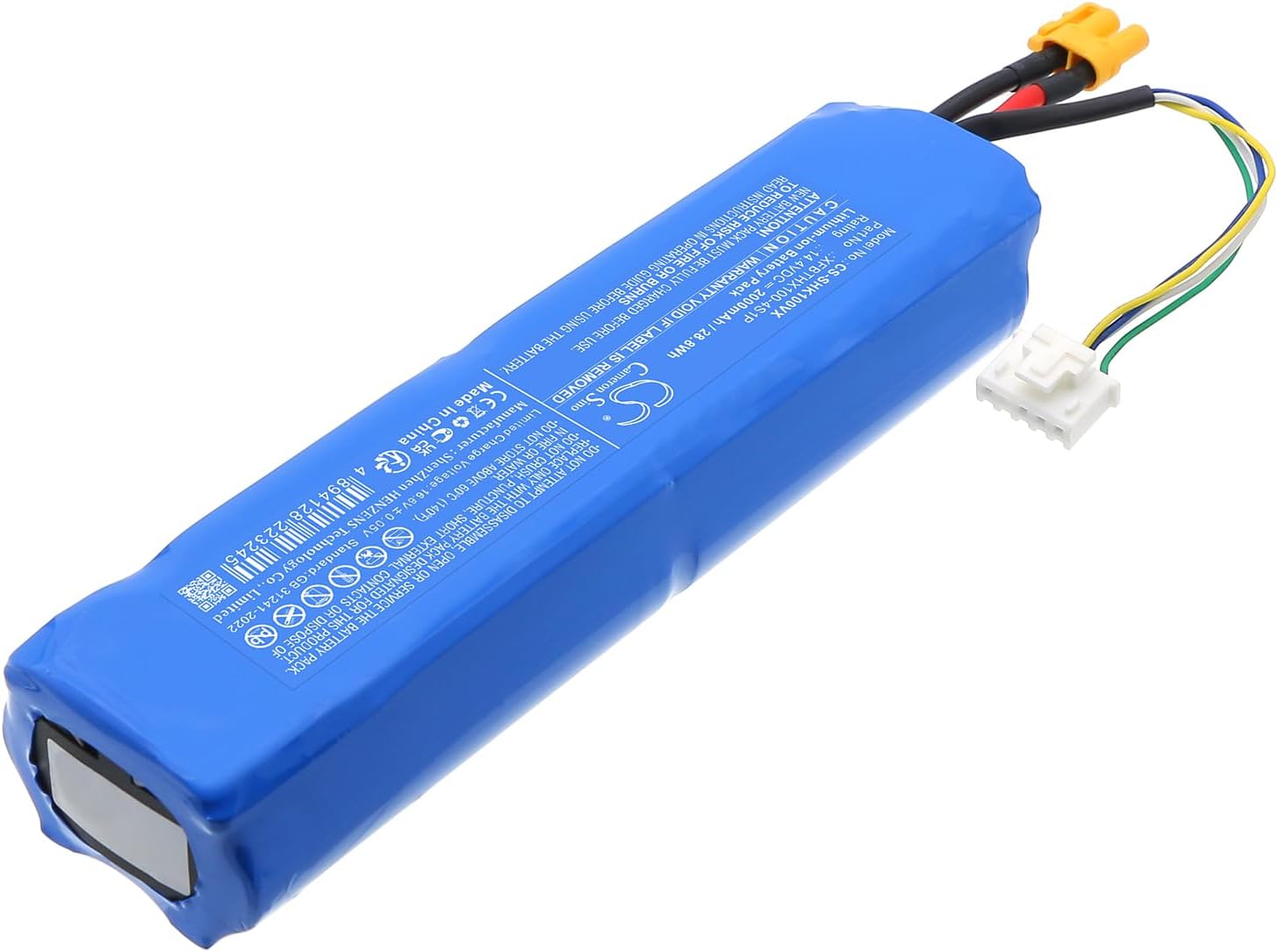 Battery for Shark HX100UKT, HX100, StainForce Cordless Stain-Destroying Spot Cleaner PN:Shark XFBTHX100-4S1P 2000mAh / 28.8Wh