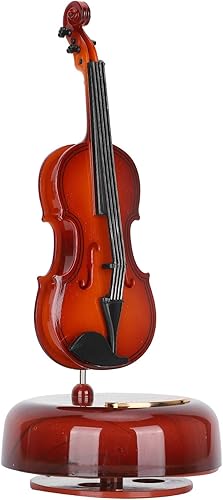 Natudeco Caja de música con forma de violonchelo, estilo retro, caja de música giratoria, mini instrumento musical, caja de música, juguetes