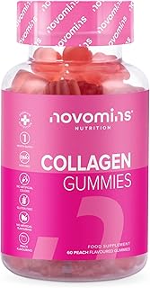 novomins Collagen Gummies by Novomins Nutrition - 60 Marine Collagen Gummies - Superior Type 1 Hydrolysed Collagen - Marine Collagen - with Vitamin C Pink