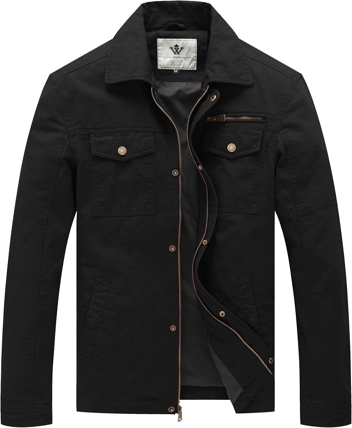 Men's Casual Canvas Cotton Military Lapel Jacket