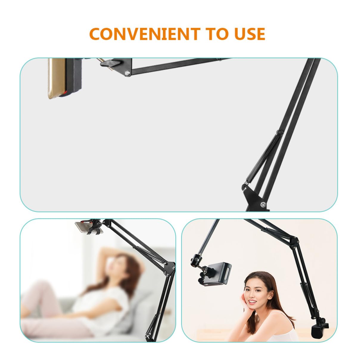 1juego Soporte De Teléfono Ajustable Brazo para Grabar Videos Soporte para Tablet y Móvil La Mesa o Cabecera para Ver Películas y Usos Hogar y Oficina