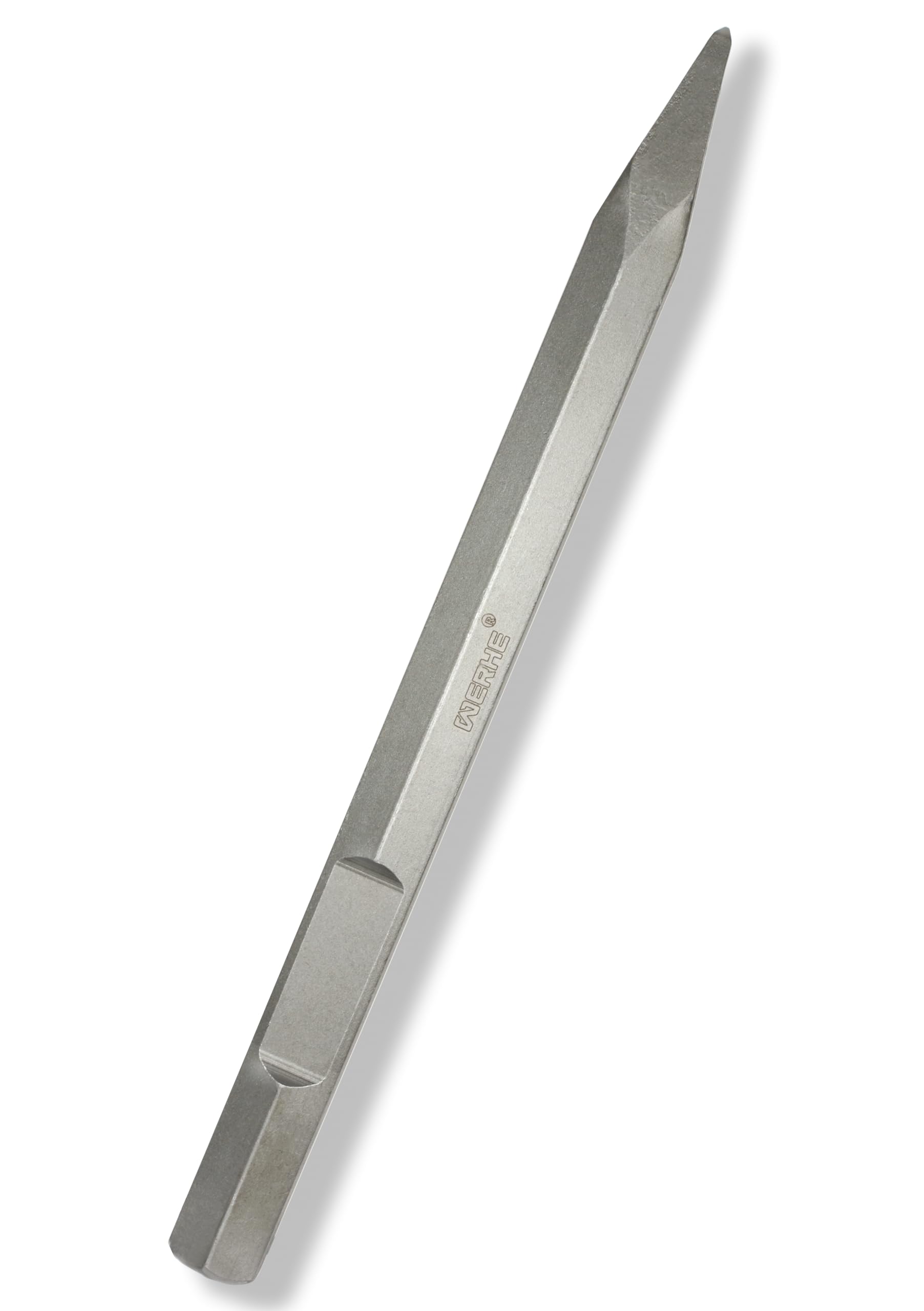 WERHE Scalpello a punta 28x400mm – Acciaio robusto per martello demolitore – Attacco esagonale HEX28 – Compatibile con i modelli più comuni – Qualità professionale per calcestruzzo e muratura