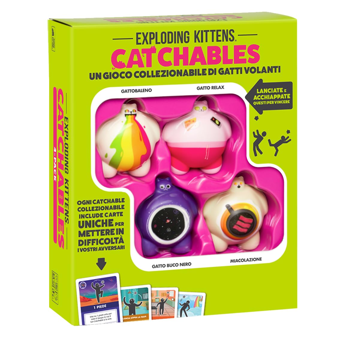 Asmodee - Catchables, A card game from the creators of Exploding Kittens, 8+ Years, 2+ Players, Italian Edition