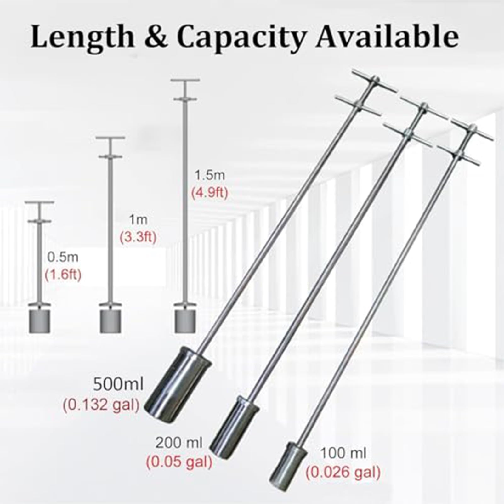 Muestreador de líquidos de Acero Inoxidable - Muestreadores de Vasos de 100 ml/200 ml/500 ml, sonda de muestreo de líquidos viscosos para Uso en Laboratorio e Industrial, Herramienta de mues