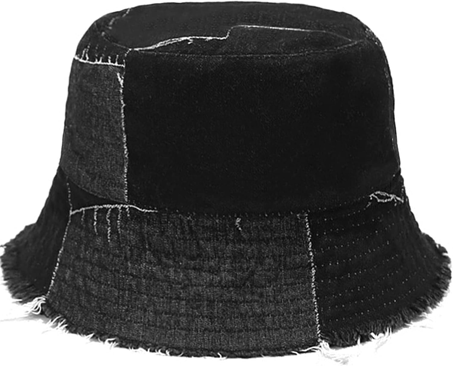 XYIYI Unisex Denim Washed Cotton Bucket Hat Vintage Beach Sun Hat