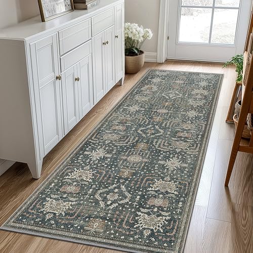 GENIMO 2x10 Non Slip Hallway Runner Rug, Machine Washable, Thin & Low Pile Lightweight for Kitchen, Laundry, Entryway, Bedroom & Living Room