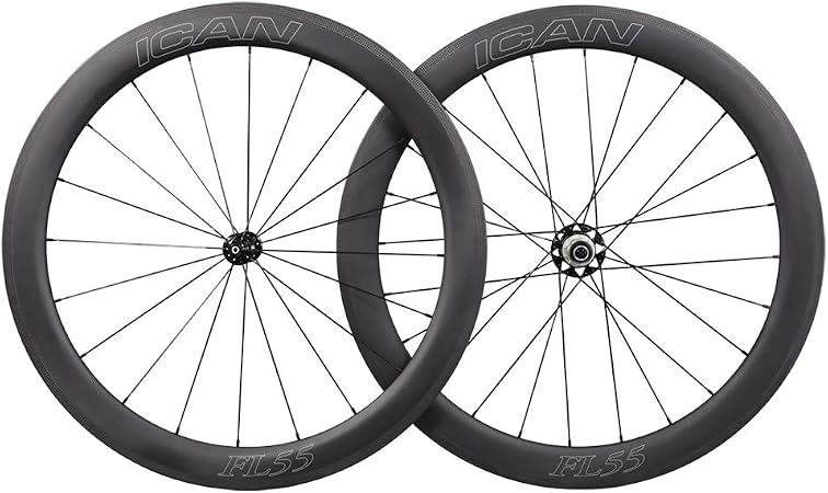 TRIAERO FL55 700C carbon road bike wheels rim brake 1508g 25mm  external,18.35mm internal width aerodynamic advantage : Amazon.it: Sport e  tempo libero
