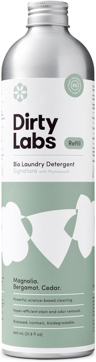 Dirty Labs | Signature Scent Bio-Liquid Laundry Detergent 80 Loads (21.6 fl oz) Hyper-Concentrated High Efficiency