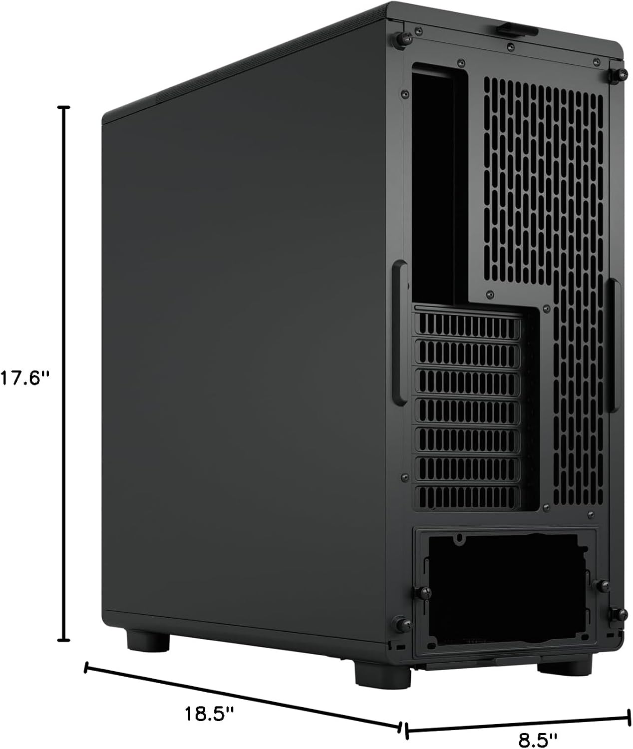 Fractal Design Epoch Black Solid - High Airflow PC Gaming Case - Mesh Front Panel - Three Momentum 12 Fans Included - Spacious Interior - ATX/mATX/ITX Support