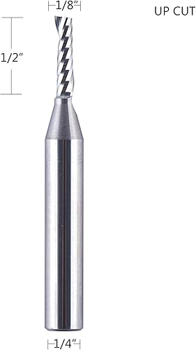 Miniatura 4 de SpeTool O Flute UpCut 18 "x 12" Carburo End Mill Single Flauta espiral CNC Router Bit Aluminio Acrílico Carpintería Cutte