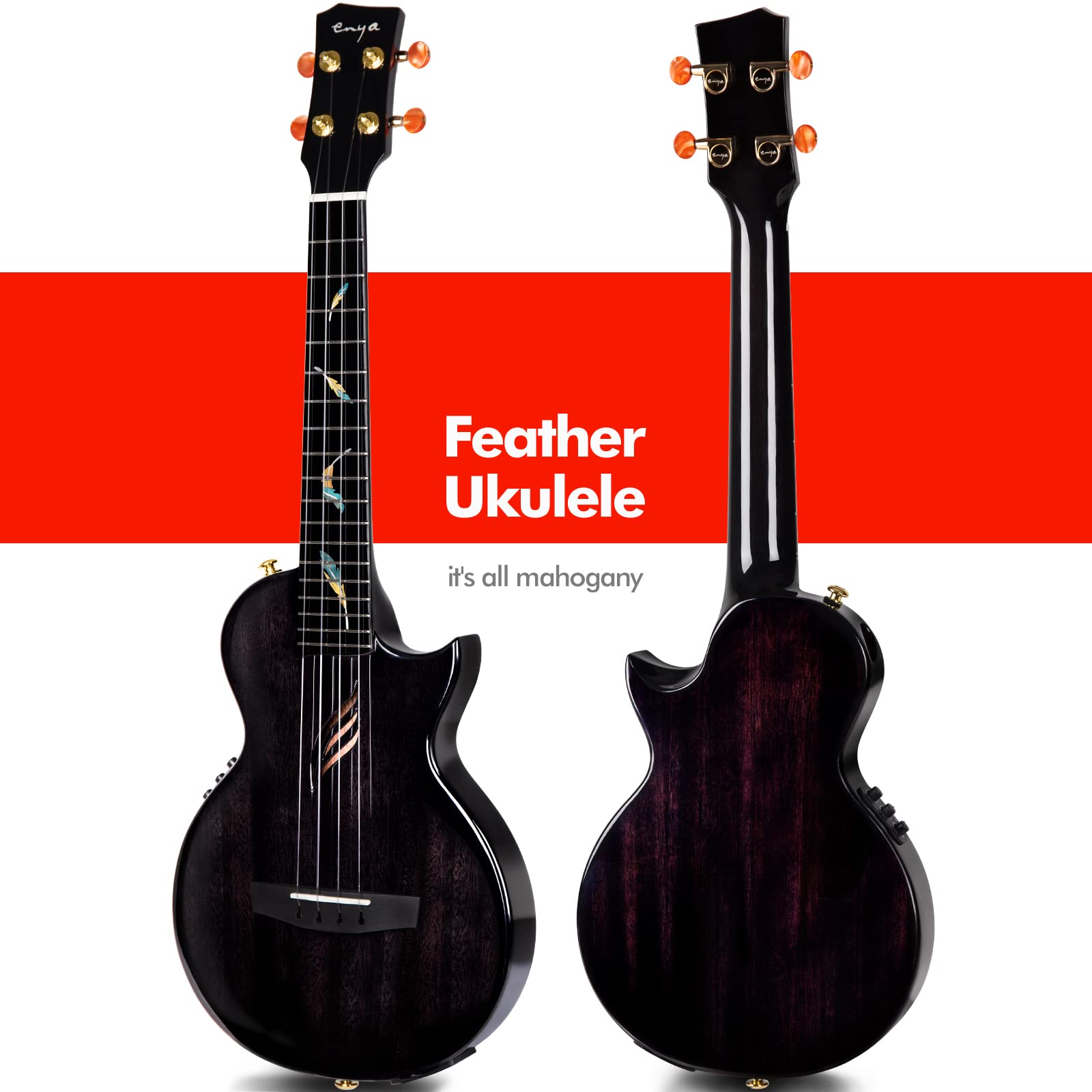 Amazon.com: Enya Tenor Ukulele All Mahogany Ukulele with Built-in 