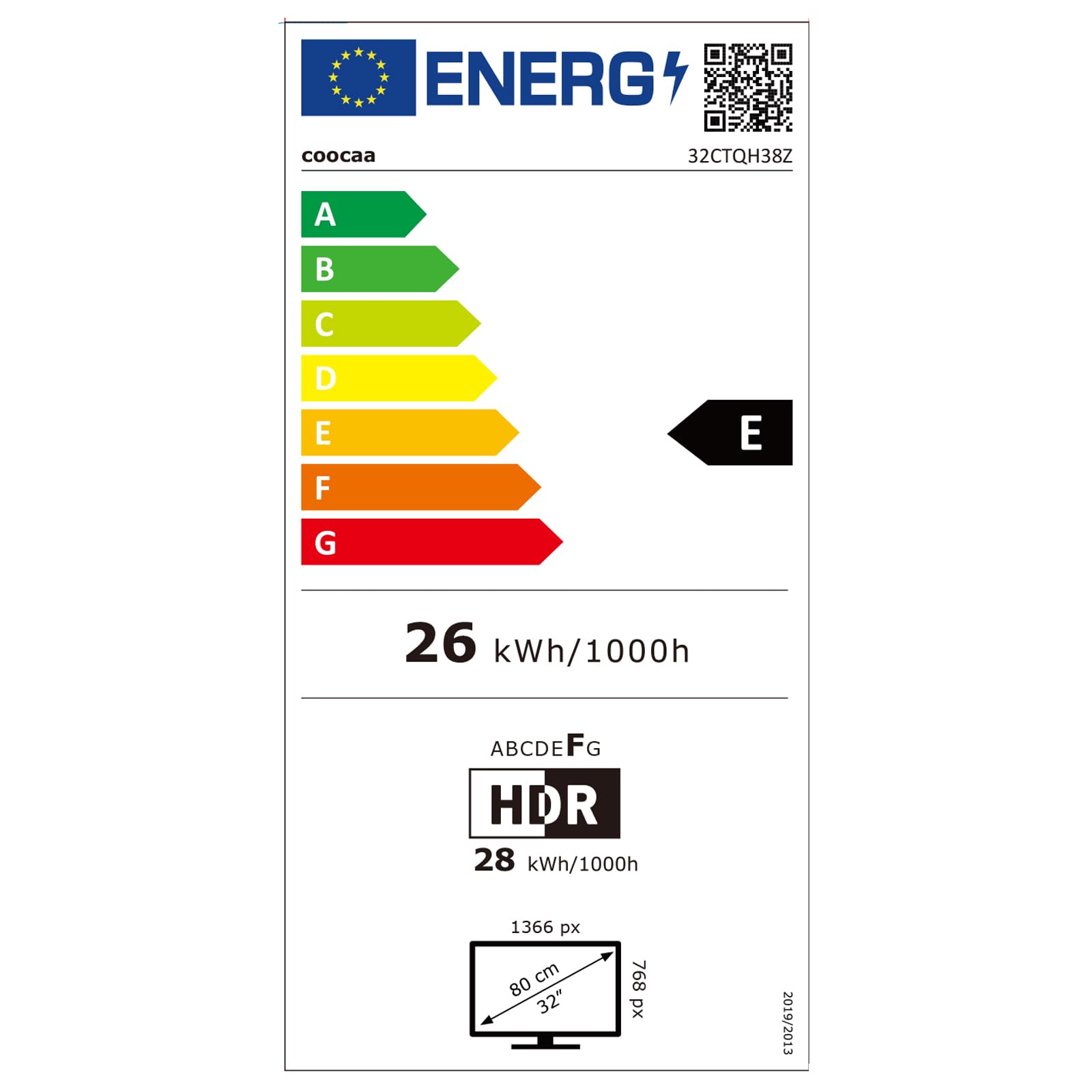 coocaa 32 Zoll Fernseher, 80cm, Smart TV mit Superior QLED Tech, HDR10, HLG, 1.5GB RAM für flüssiges Streaming, Dolby Audio, Triple Tuner DVB-T/-T2/-C/-S/-S2 CI+, Bluetooth 5.1, 32CTQH38Z, 2026