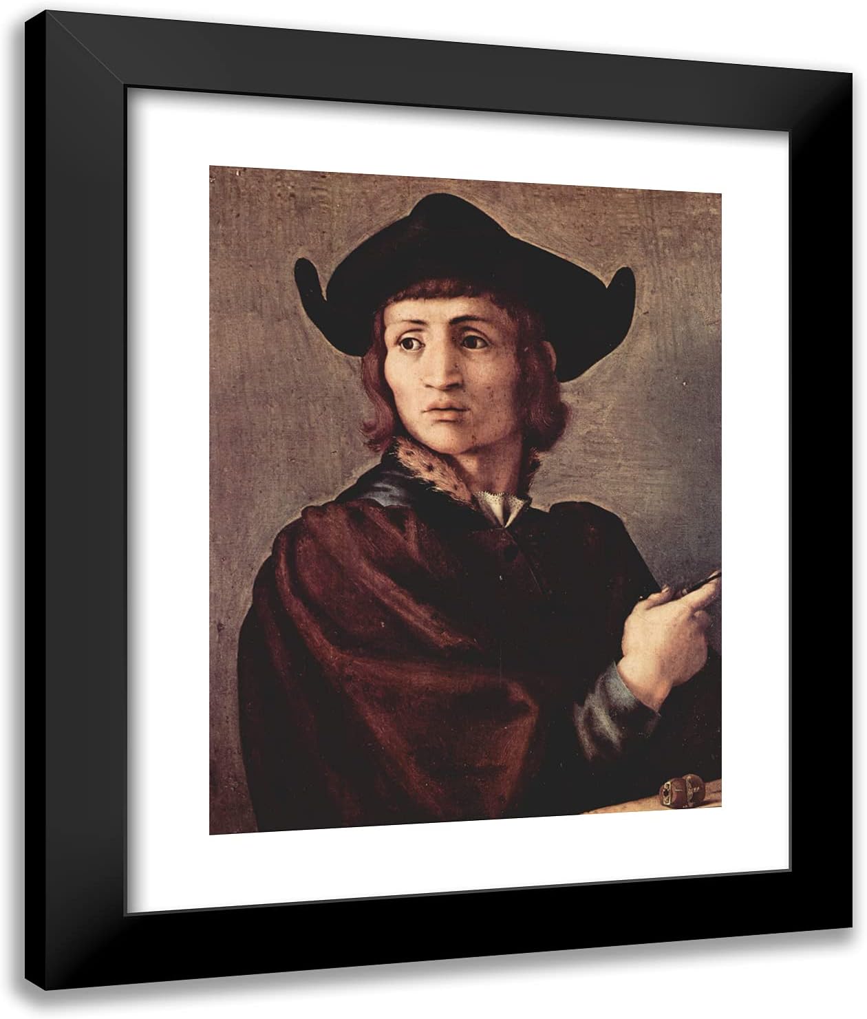 ArtDirect Pontormo, Jacopo 20x24 Gold Ornate Framed Art Print with Double Matting Titled: Portrait of a Goldsmith