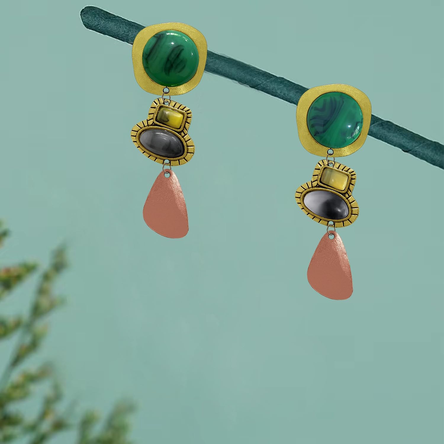 Bohemian Vintage Geometry Crystal Lightweight Long Dangle Drop Earrings National Style Exaggeration Gothic Irregular Stone Stud Earrings For Women Jewelry Gift - Image 6