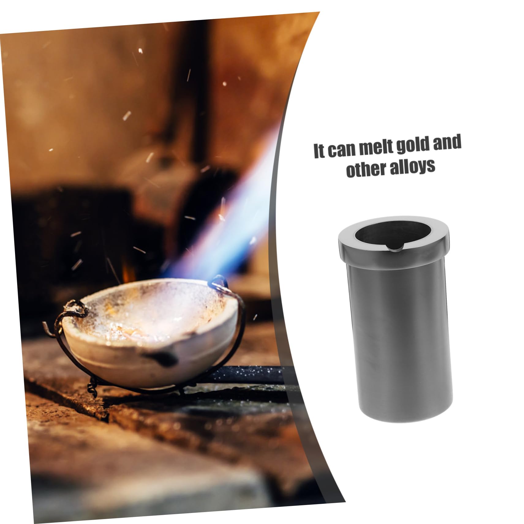 Tasse en Graphite Haute Pureté, Résistance aux Acides et Haute Température, Creuset pour Fondre Or, Argenté et Cuivre, Capacité 2kg, pour Fonderie Bijouterie
