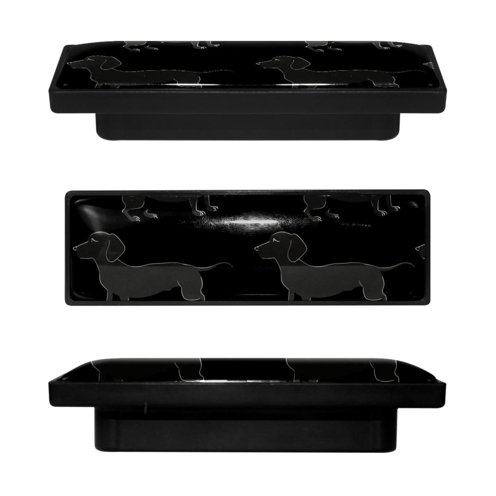 Boutons de placard rectangulaires teckel noir pour tiroir de commode et cuisine