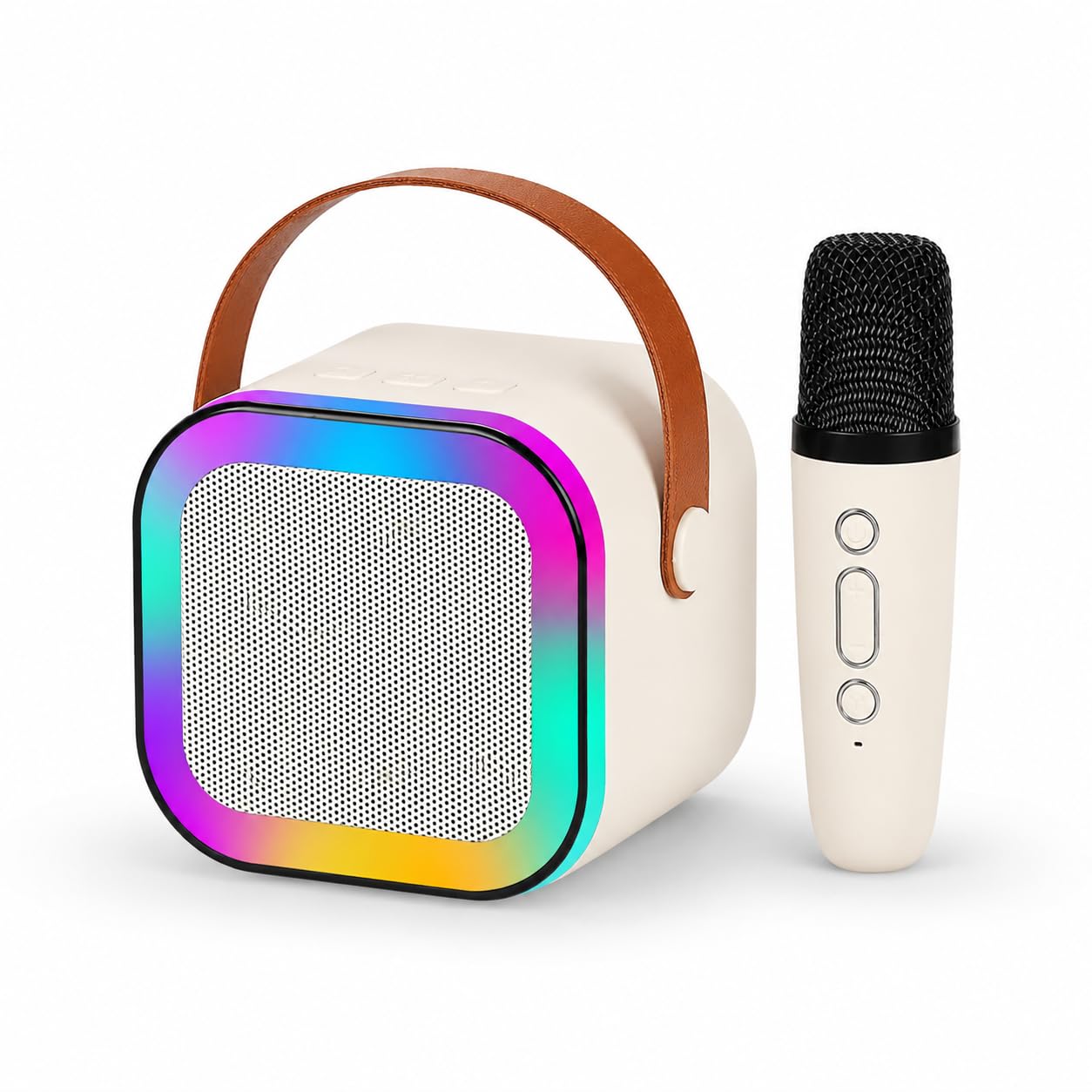 Rechargeable Karaoke Mic with Speaker for Singing | Wireless Mini Portable Bluetooth Speaker with Microphone & LED Lights | Birthday Gift for Kids, Musical Toys for Boys & Girls-image-12