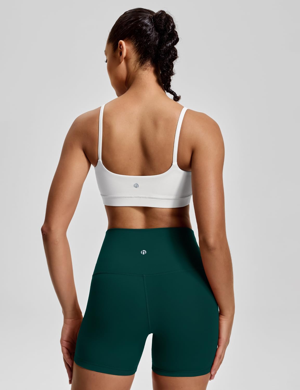 HeyNuts Womens Scoop Neck Sports Bra, Spaghetti Thin Strap U Back Camisole Yoga Tops Padded with Built in Bras A-C Cups - Image 4