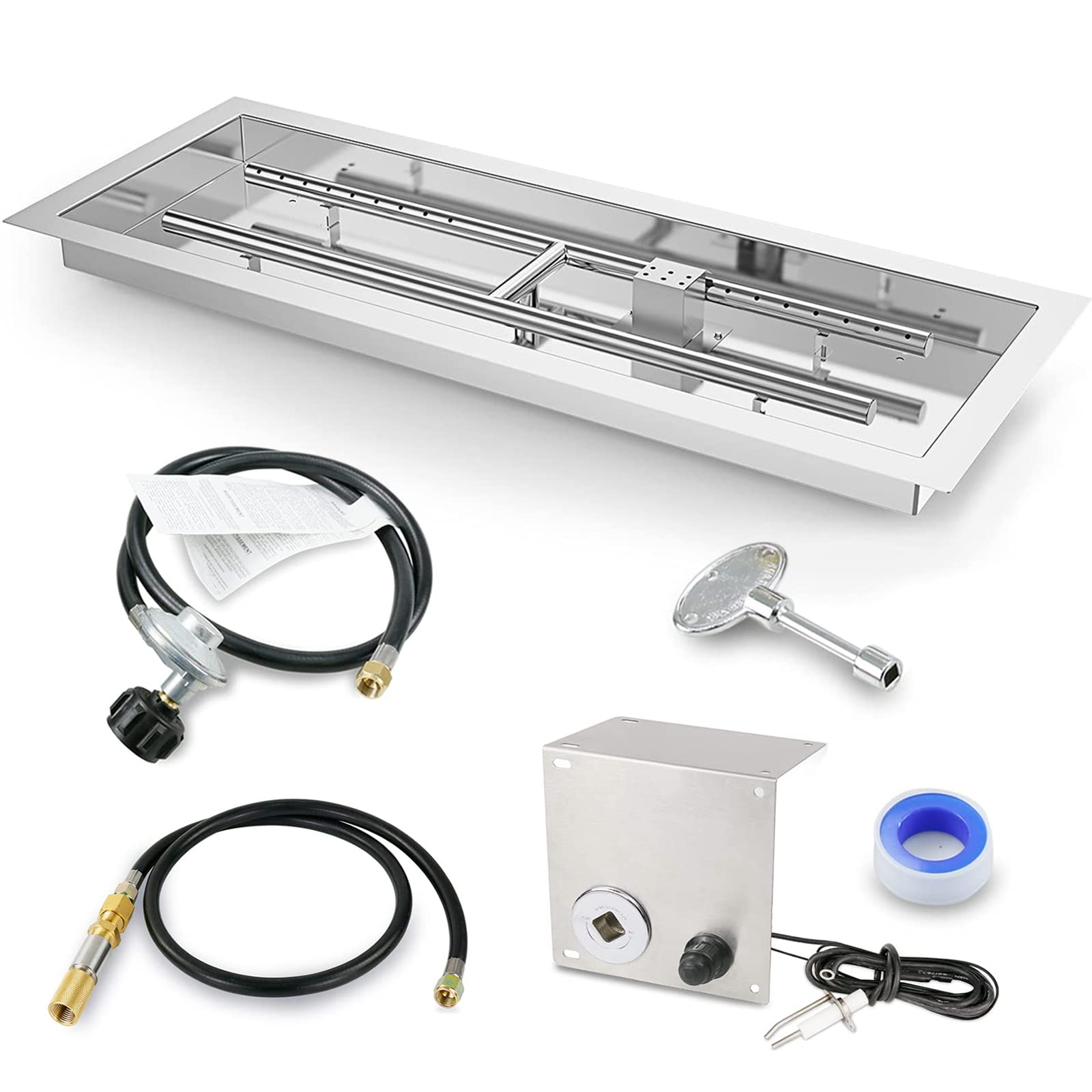 Buy GRISUN Dropin Fire Pit Kit 36 x 12 Inch, HShape Burner with Tray