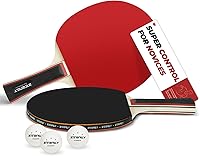 ZTTENLLY Ping Pong Paddles Set with Balls - Beginner Table Tennis Rackets, Sticky Inverted Rubber, 5-Ply Wood for Control & Spin