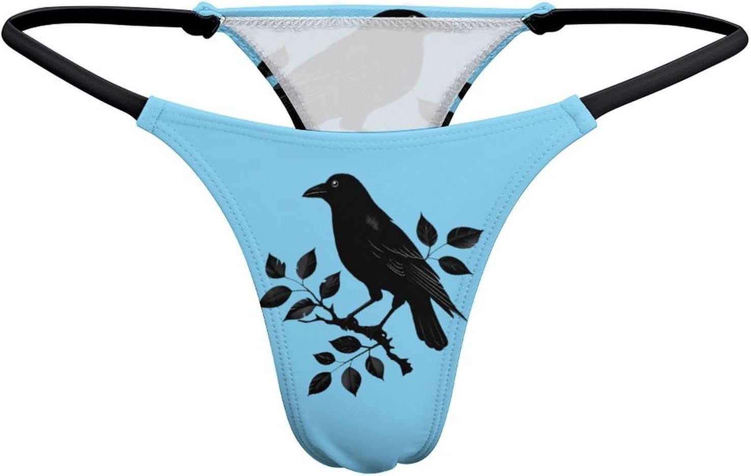 Black Crow Thongs for Women Underwear G-String Panties | Breathable,Low Rise Panties,T-back,Sexy,Briefs,No Show Thongs